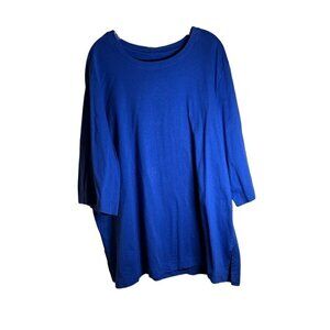 DENIM & Co. Blue Women's Tunic  3/4 Sleeve Tee Size 2X